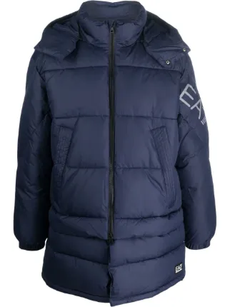 Ea7 Emporio Armani Gefütterter Mountain Parka | Blau | FARFETCH DE 