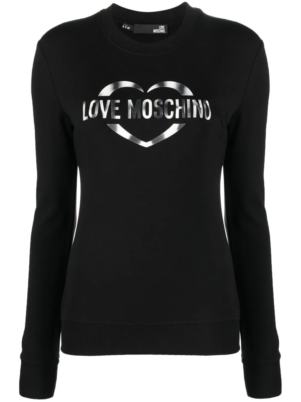 

Love Moschino top manga larga con logo - Negro