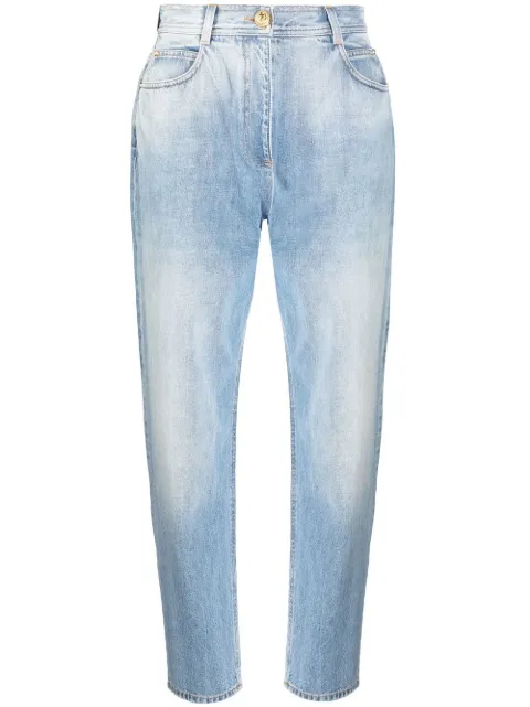 light-wash straight-leg jeans