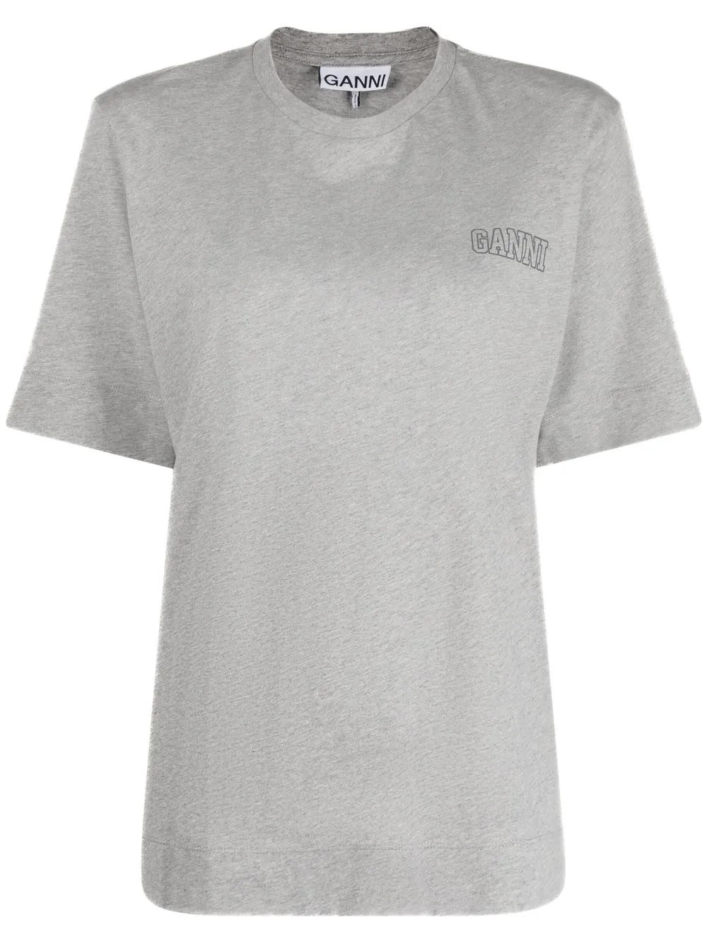 

GANNI playera manga corta con logo estampado - Gris