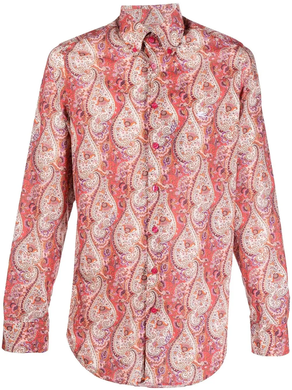 

ETRO camisa con botones y estampado de cachemira - Rosado