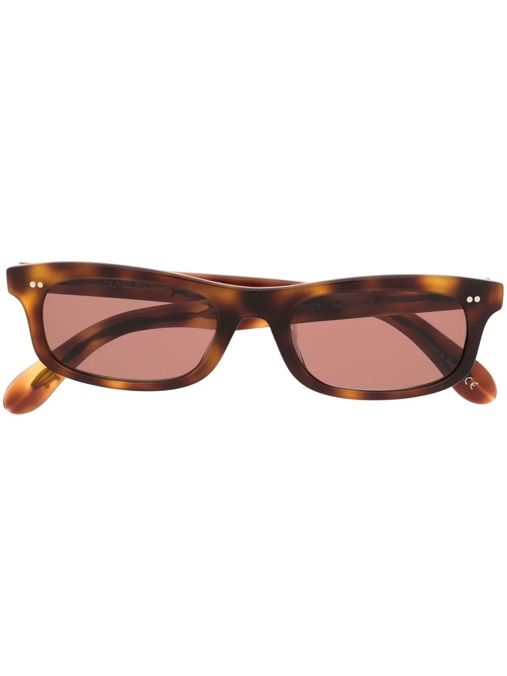 

Oliver Peoples tortoiseshell-effect rectangle-frame sunglasses - Brown