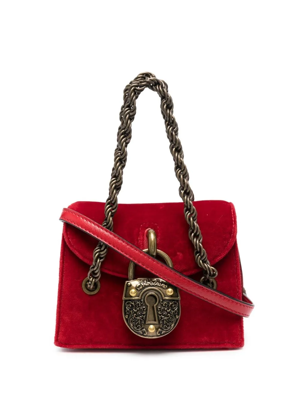 

Moschino tote mini con dije de candado - Rojo