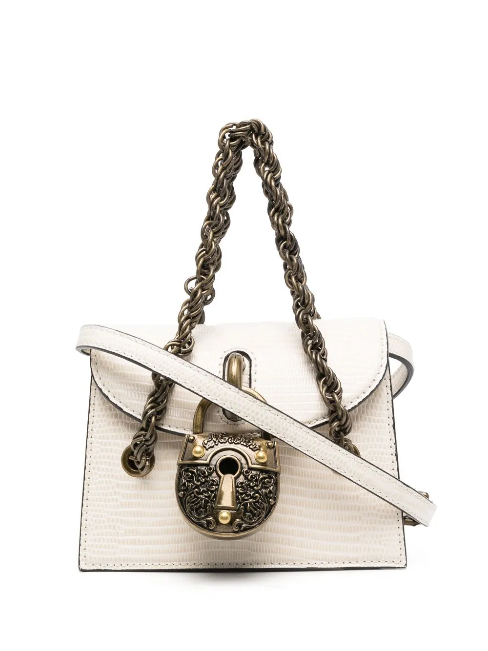 

Moschino bolsa crossbody grande con detalle de candado - Blanco