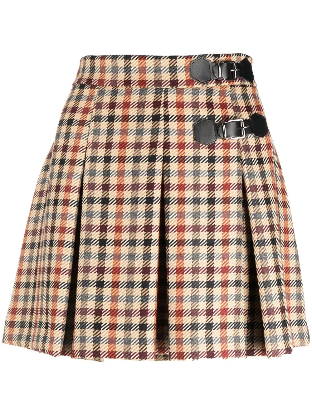 

Semicouture checked pleated mini skirt - Brown