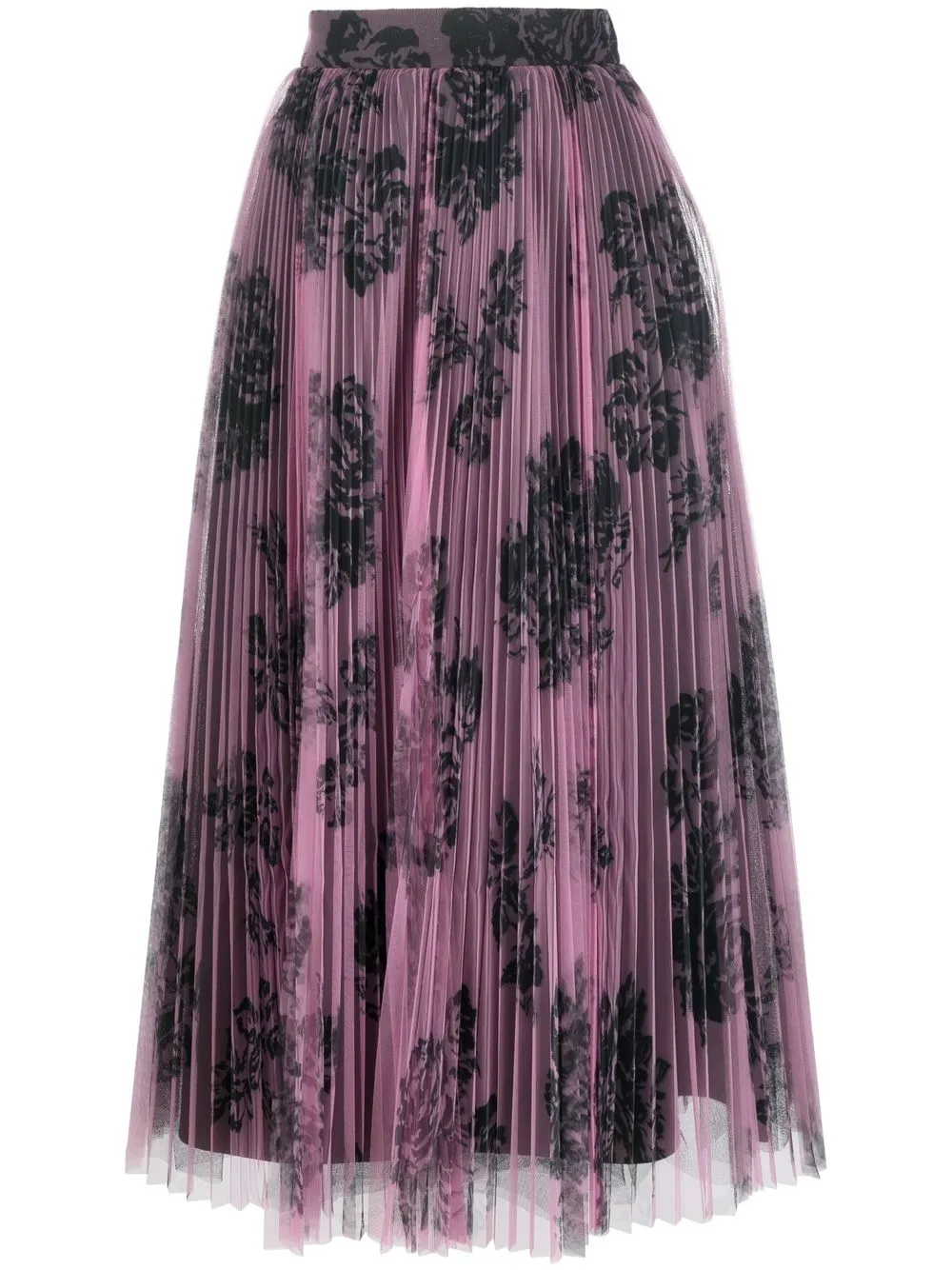 

Philosophy Di Lorenzo Serafini pleated voile floral-print midi skirt - Purple