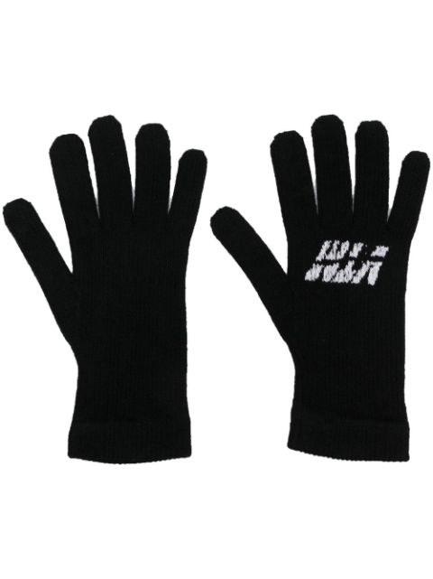 VTMNTS guantes tejidos con logo en intarsia