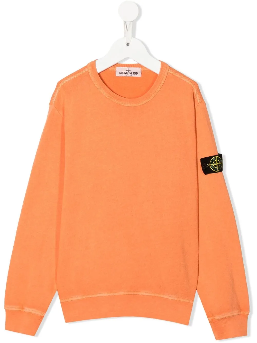 

Stone Island Junior logo-patch crew neck sweater - Orange