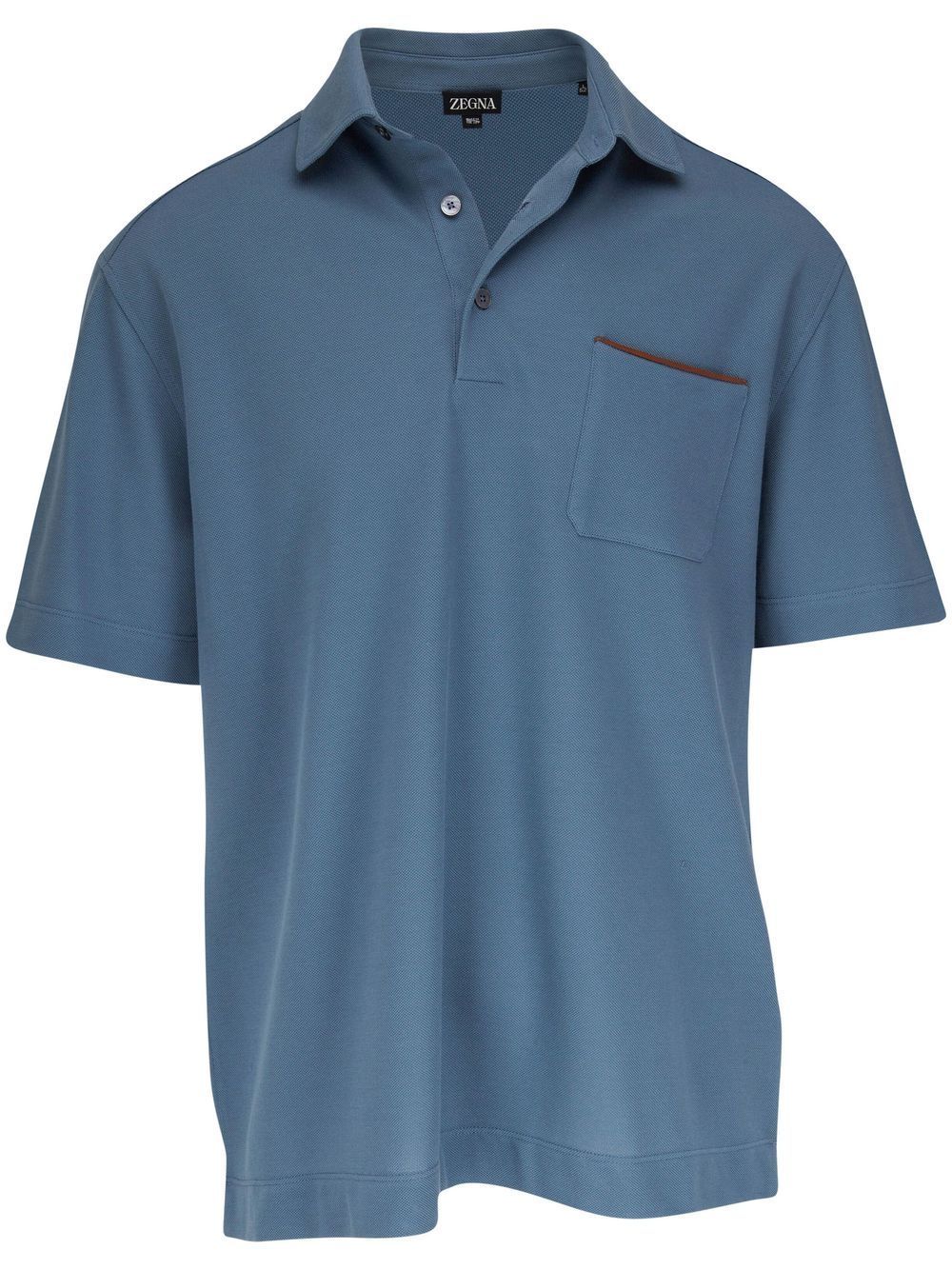 

Zegna playera tipo polo con ribete en contraste - Azul