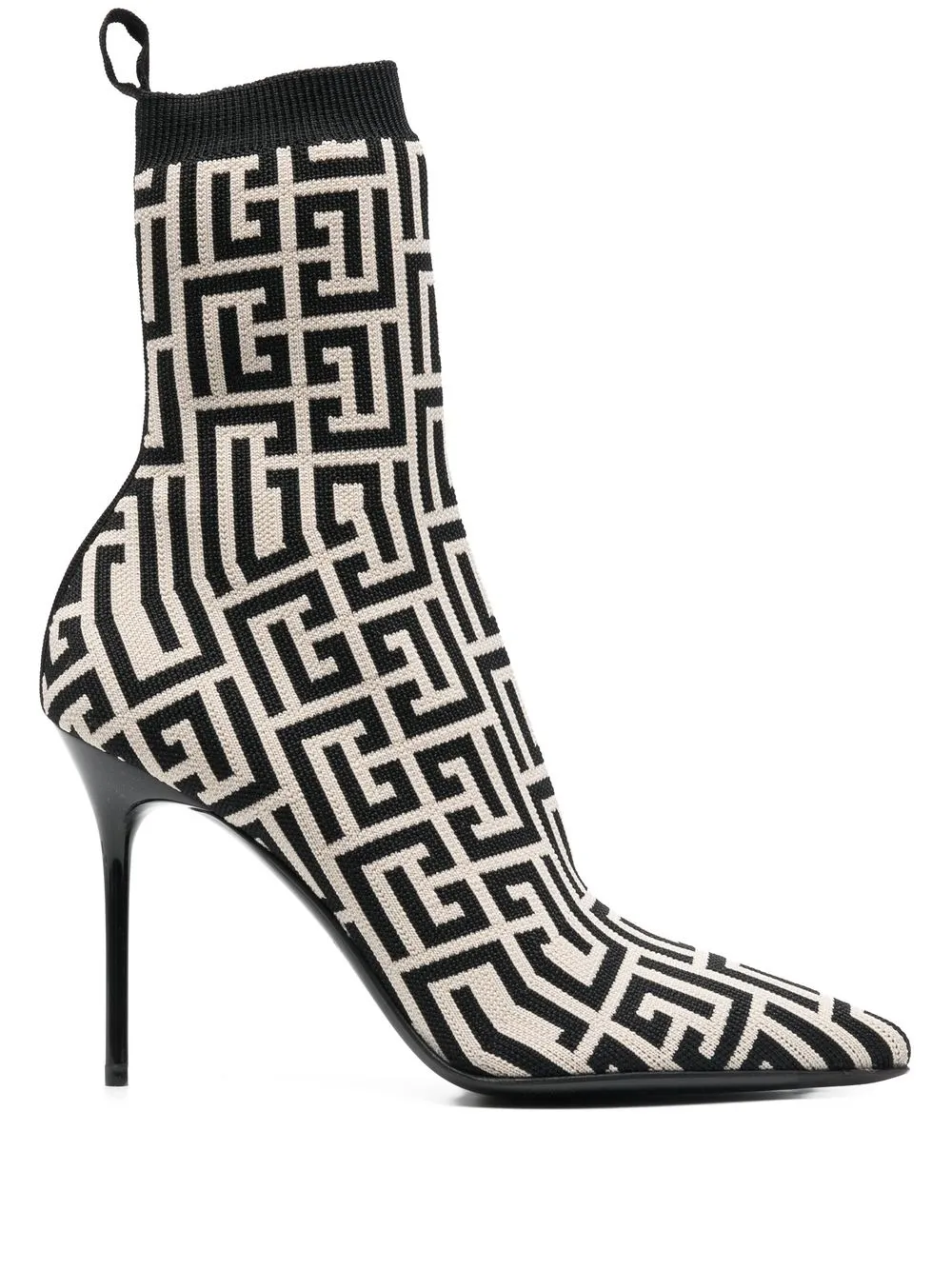 

Balmain monogram-jacquard pointed boots - Neutrals