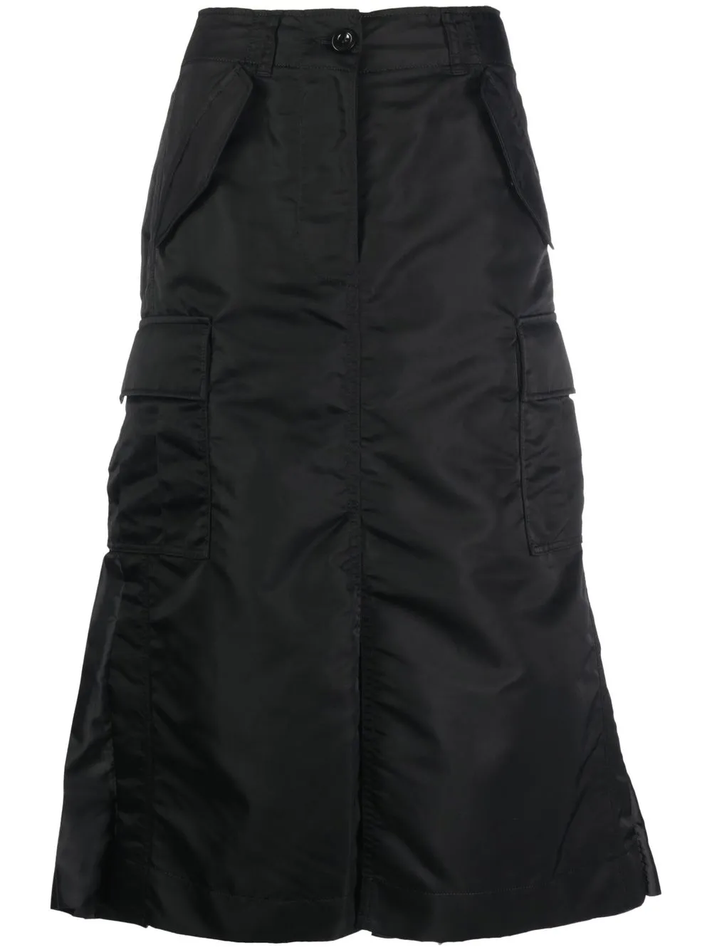 

sacai falda midi acampanada con paneles - Negro