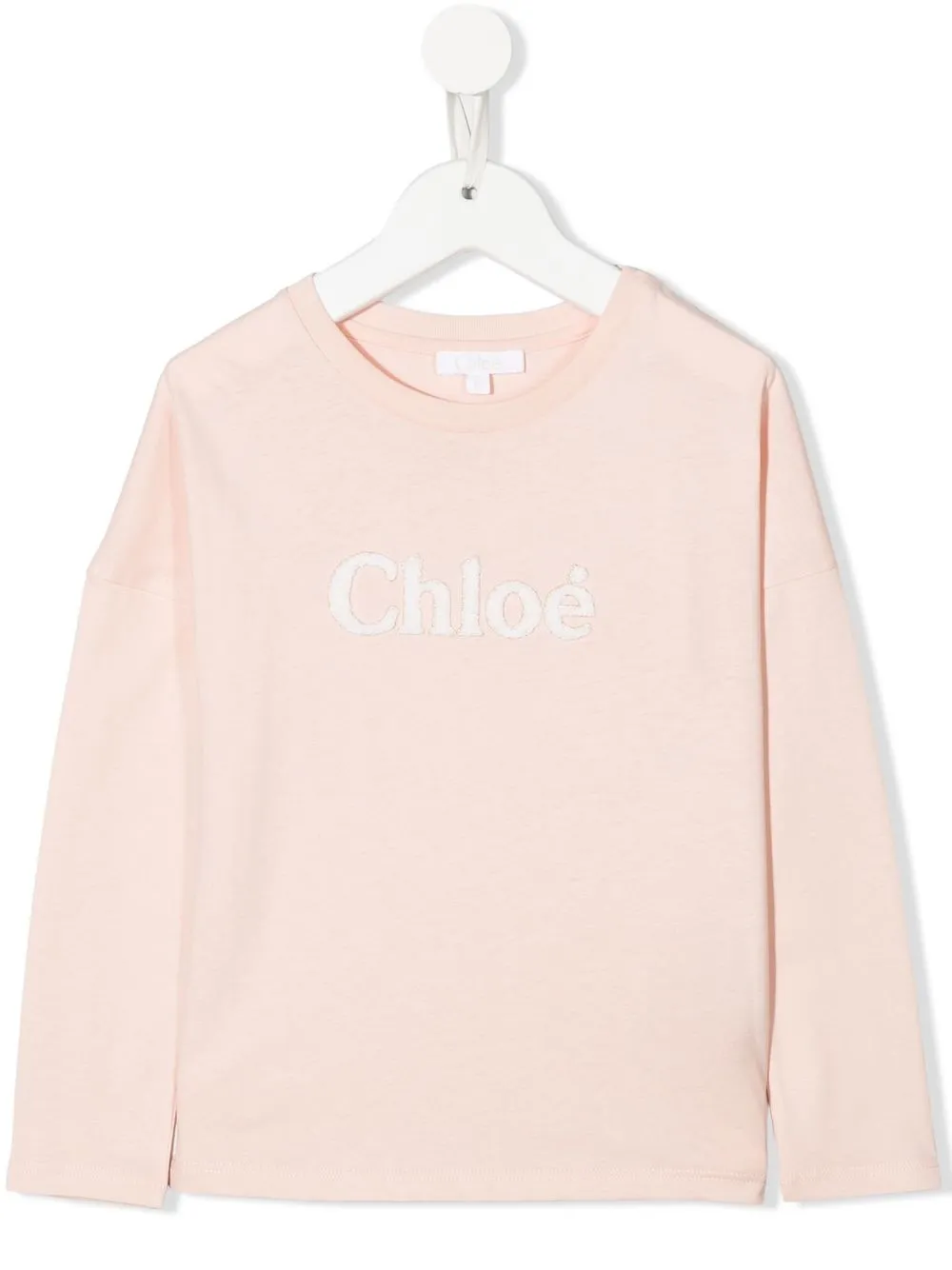 

Chloé Kids playera con logo estampado - Rosado