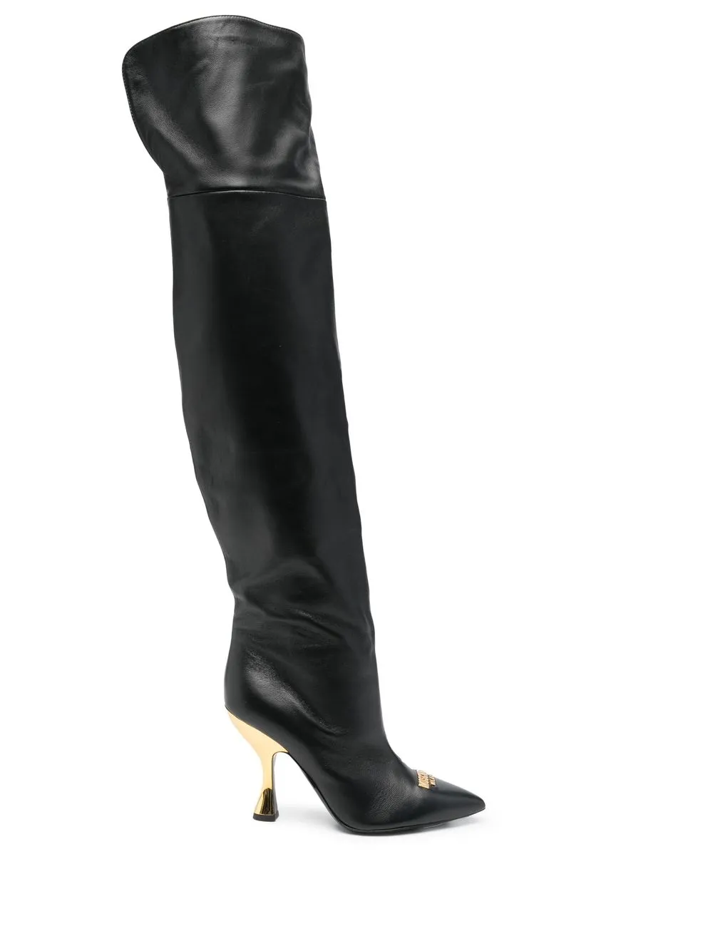 

Moschino over-the-knee 110mm leather boots - Black