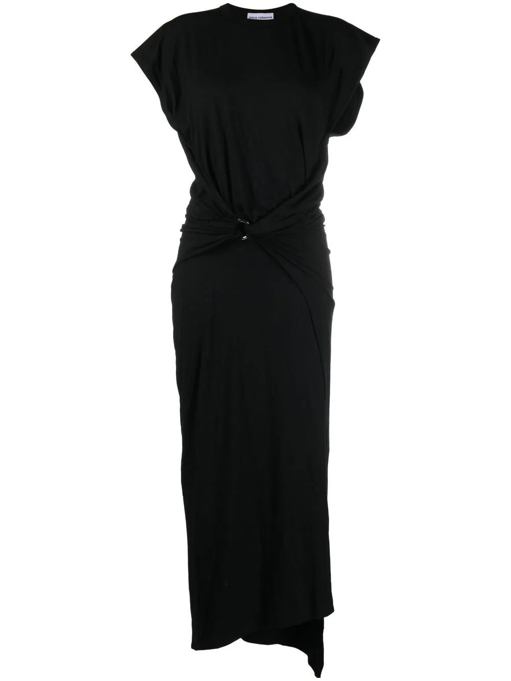 

Paco Rabanne asymmetric T-shirt maxi dress - Black