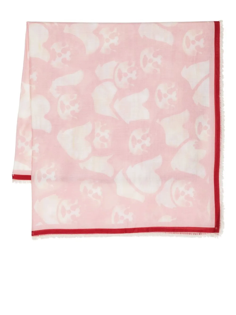 

Givenchy face-print logo-jacquard fringed scarf - Pink