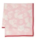 Givenchy face-print logo-jacquard fringed scarf - Pink