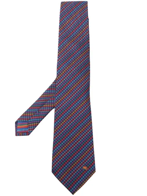 ETRO houndstooth-pattern silk tie