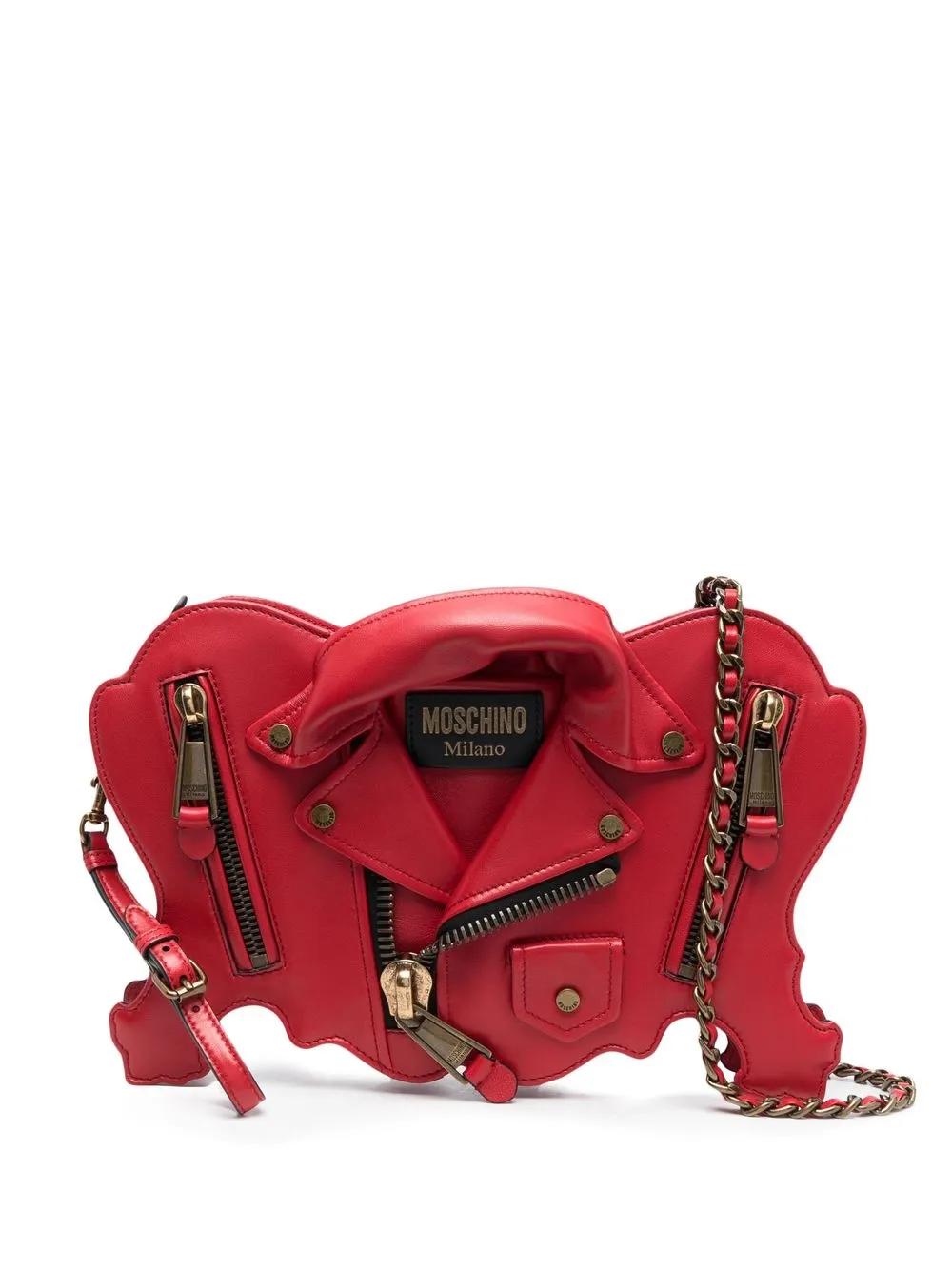 

Moschino bolsa satchel Biker - Rojo