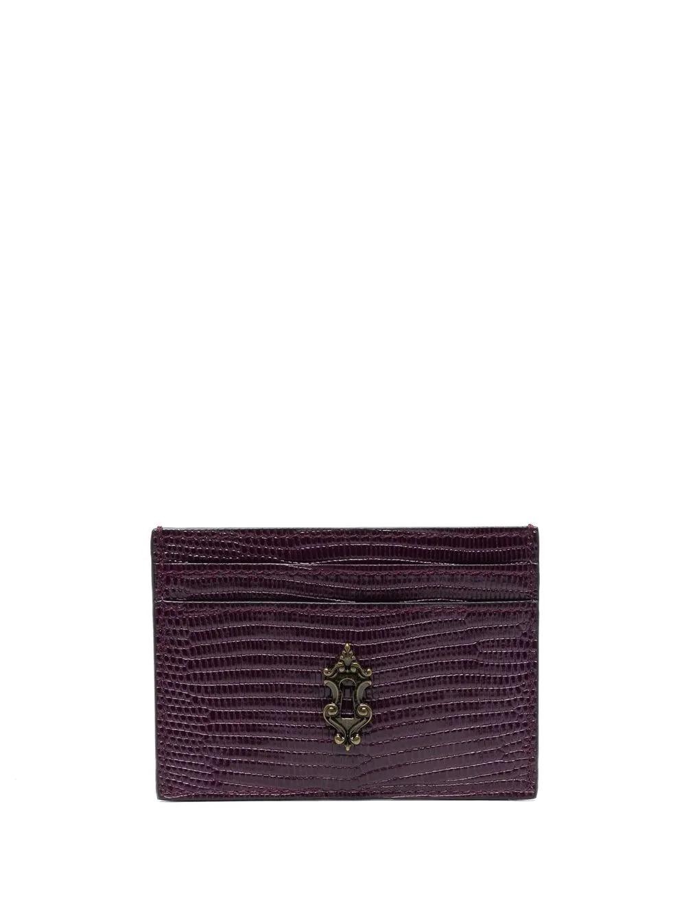 

Moschino logo-plaque detail card holder - Purple