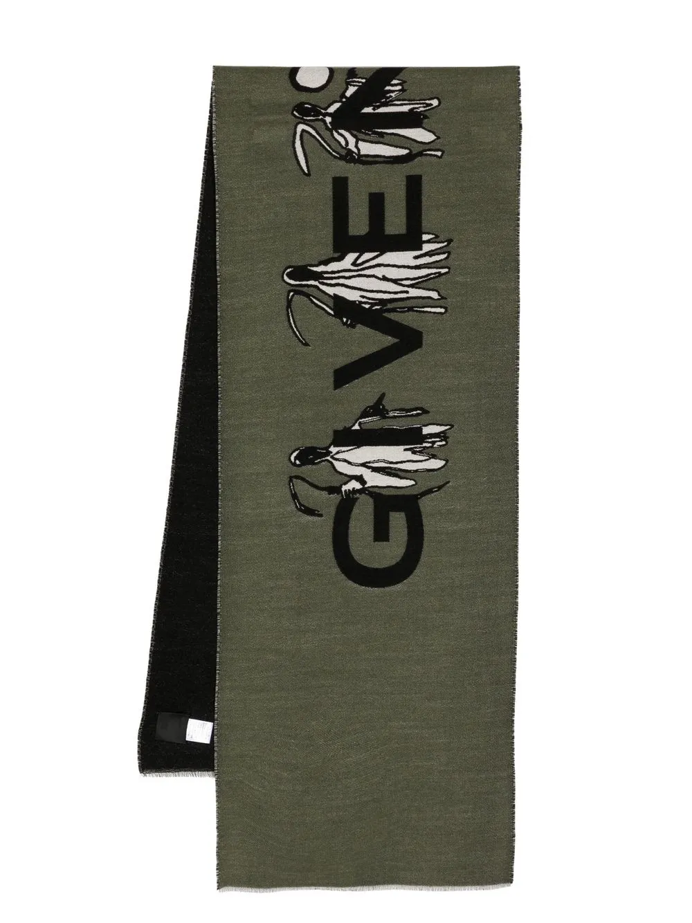 

Givenchy illustrated logo-knit scarf - Green