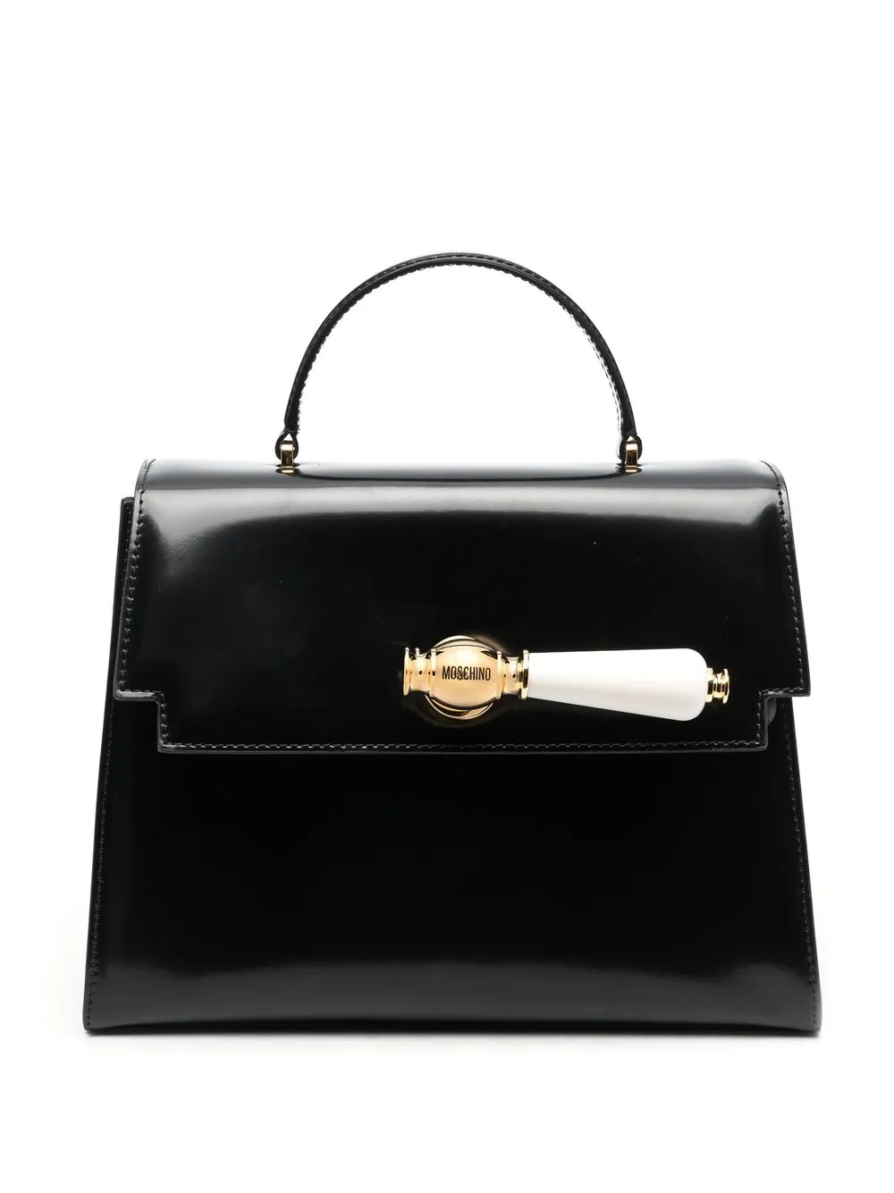 

Moschino tap-detail leather tote bag - Black