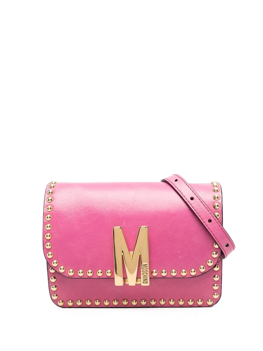 

Moschino bolsa crossbody con placa del logo - Rosado