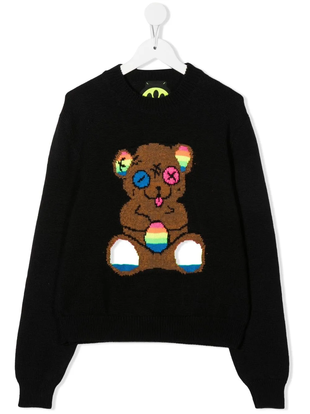 

Barrow kids TEEN bear-intarsia crew-neck jumper - Black