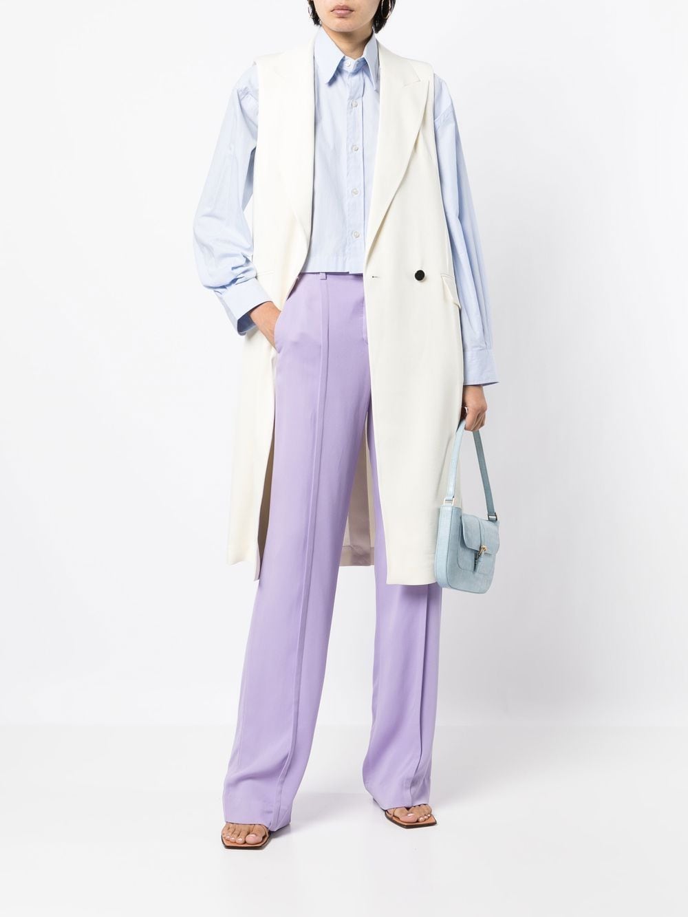 Shop Karl Lagerfeld Tailored Longline Waistcoat In White