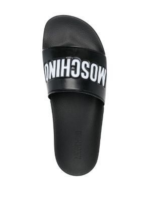 moschino fur slides