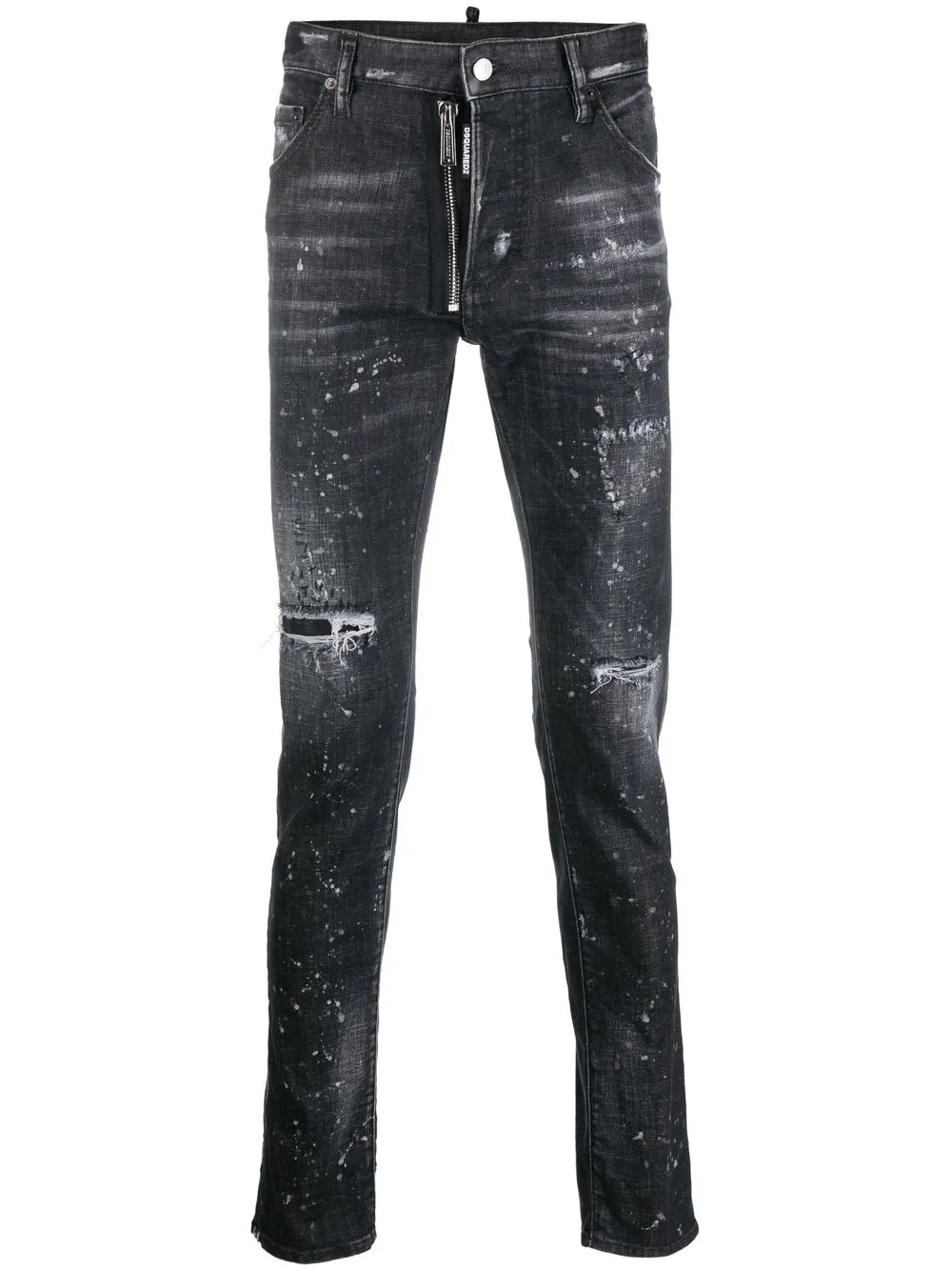 

Dsquared2 skinny jeans con efecto envejecido - Negro