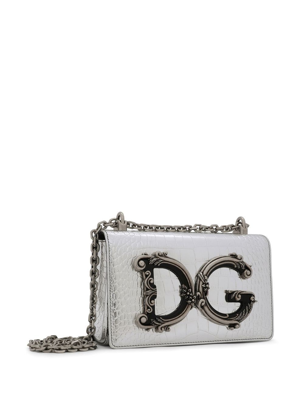 Dolce & Gabbana DG Girls schoudertas met krokodillen-reliëf Grijs