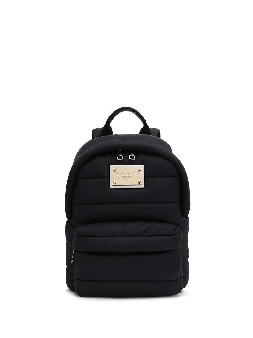 

Dolce & Gabbana mochila capitonada con placa del logo - Negro