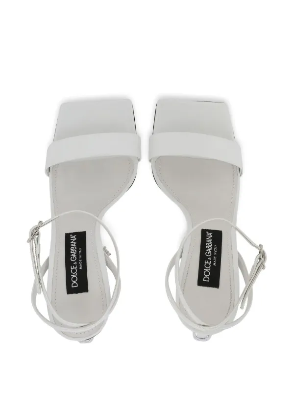 Dolce & Gabbana WHITE HEELED SANDALS ヒール サンダル 高級感 Dolce & Gabbana 3.5 105mm Patent Leather Sandals | White