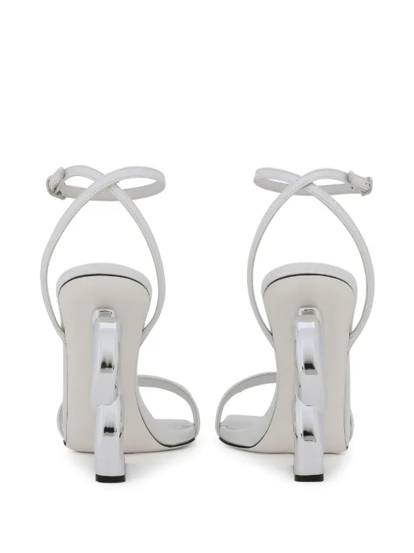 Dolce & Gabbana WHITE HEELED SANDALS ヒール サンダル 高級感 Calfskin platform sandals in White for Women | Dolce&Gabbana® US