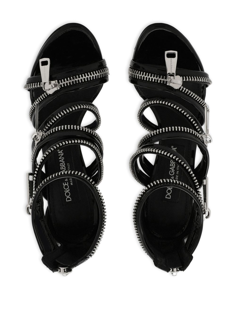 Dolce And Gabbana 105mm Zip Detail Sandals Black Farfetch 7043