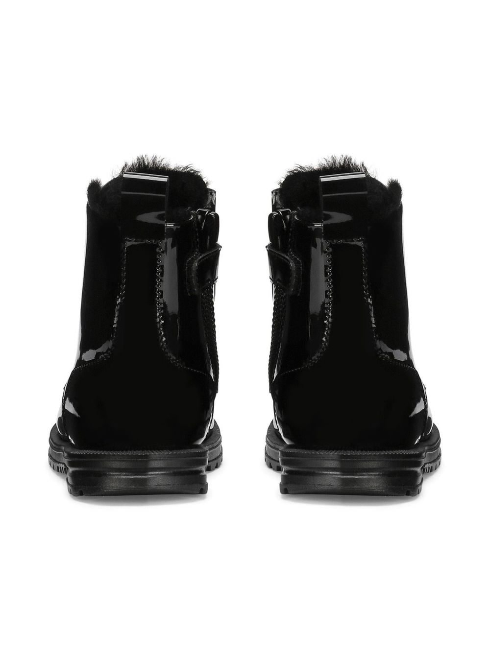 Shop Dolce & Gabbana Patent Leather Combat Boots In Black