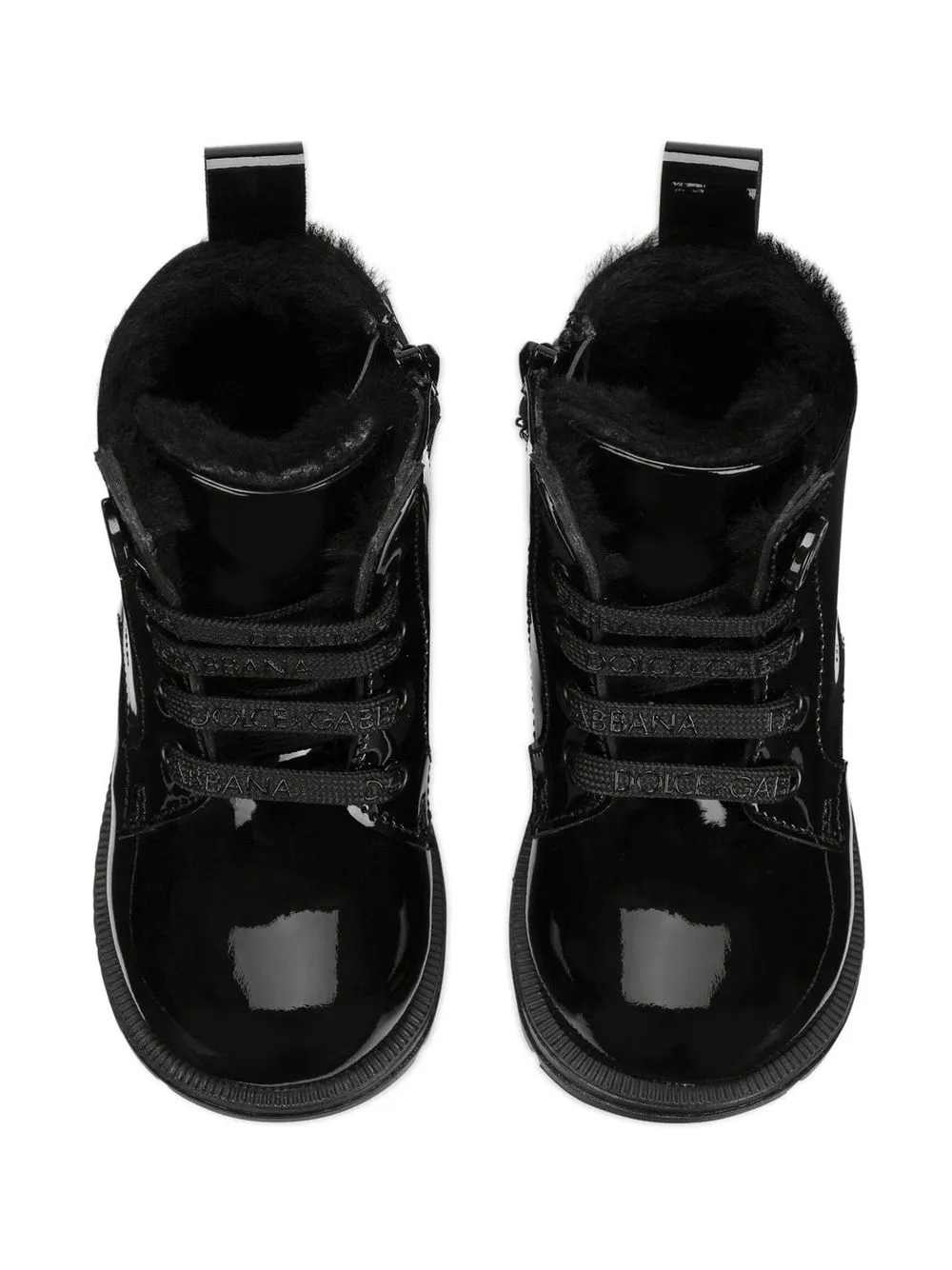 Shop Dolce & Gabbana Patent Leather Combat Boots In Black