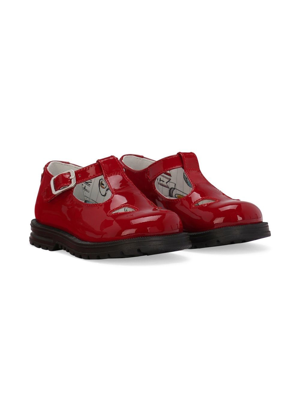 Dolce & Gabbana Kids polished-finish ballerinas - Red