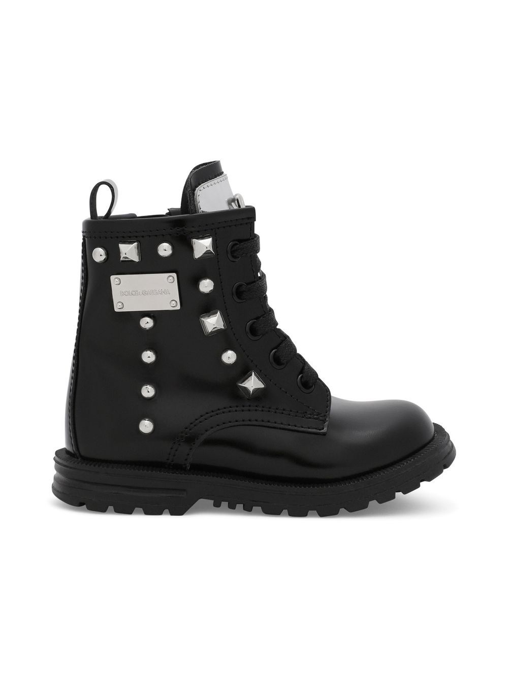 Dolce & Gabbana Kids studded leather ankle boots - Black