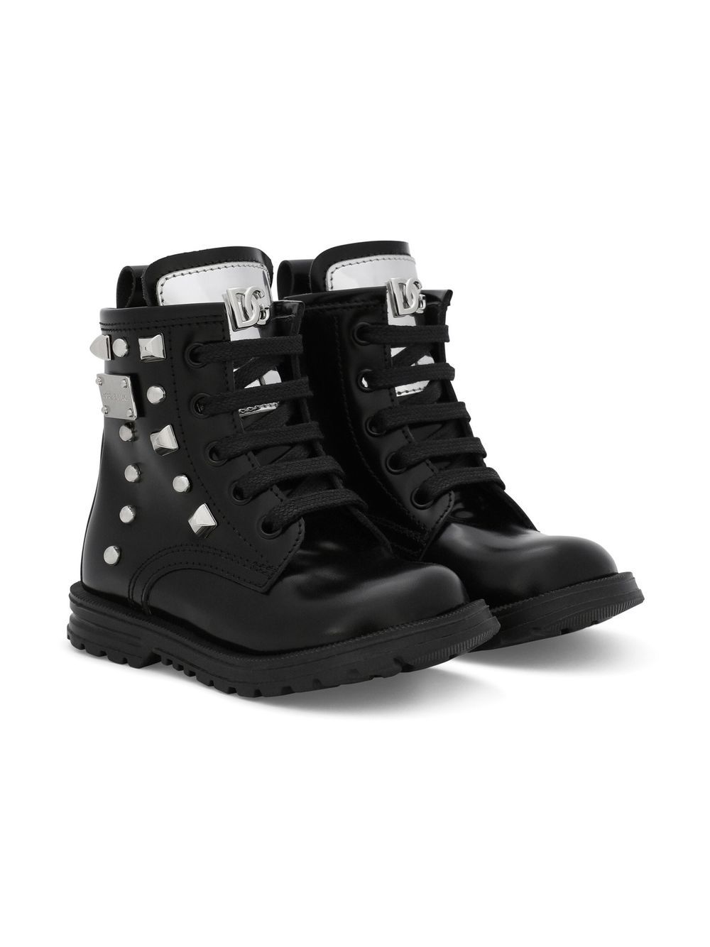 Dolce & Gabbana Kids studded leather ankle boots - Black