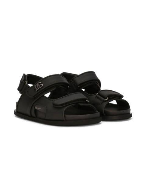 Dolce & Gabbana Kids DG-logo touch-strap leather sandals