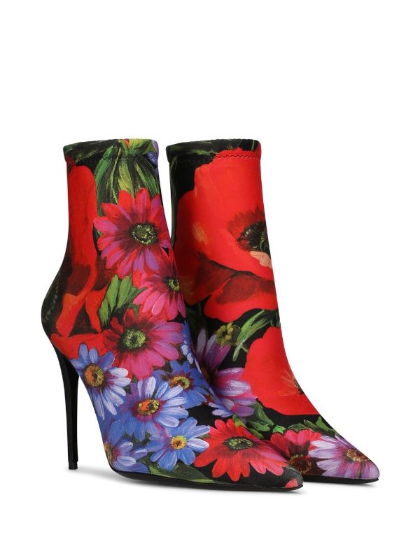 Floral print clearance boots