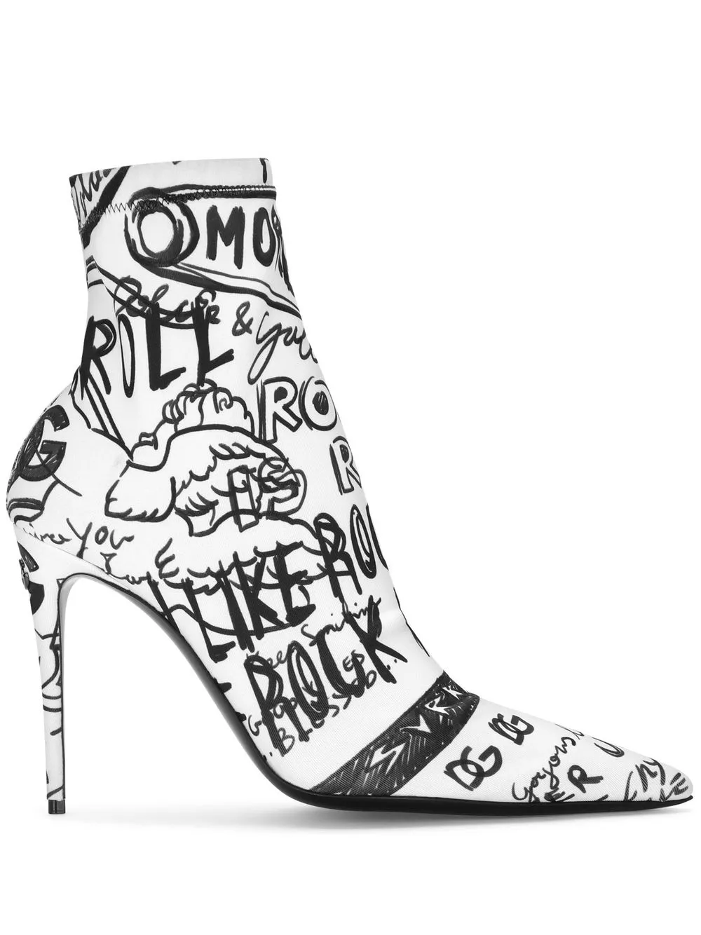 

Dolce & Gabbana logo-print stiletto boots - White