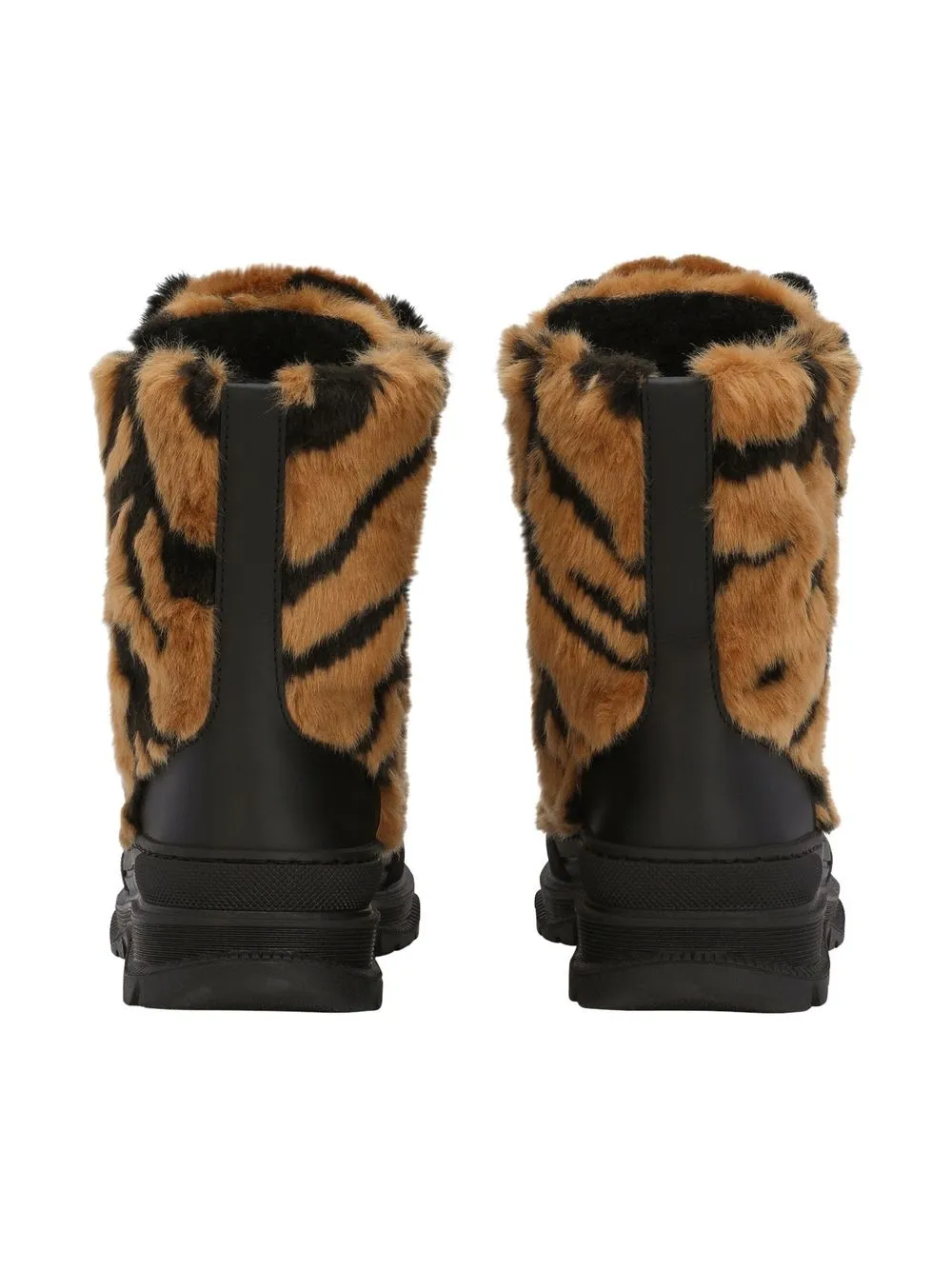 Dolce & Gabbana Kids Tiger-shaped faux-fur Boots | Black | FARFETCH