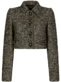 Dolce & Gabbana cropped tweed jacket - Brown