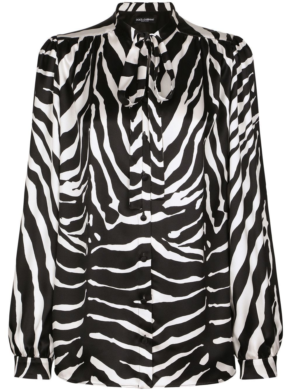 Dolce & Gabbana Zebra Print pussy-bow Collar Shirt - Farfetch