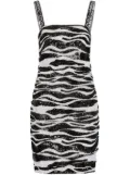 Dolce & Gabbana sequin-embellished zebra print mini dress - Black