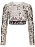 Dolce & Gabbana sequin-embellished crop top - Silver