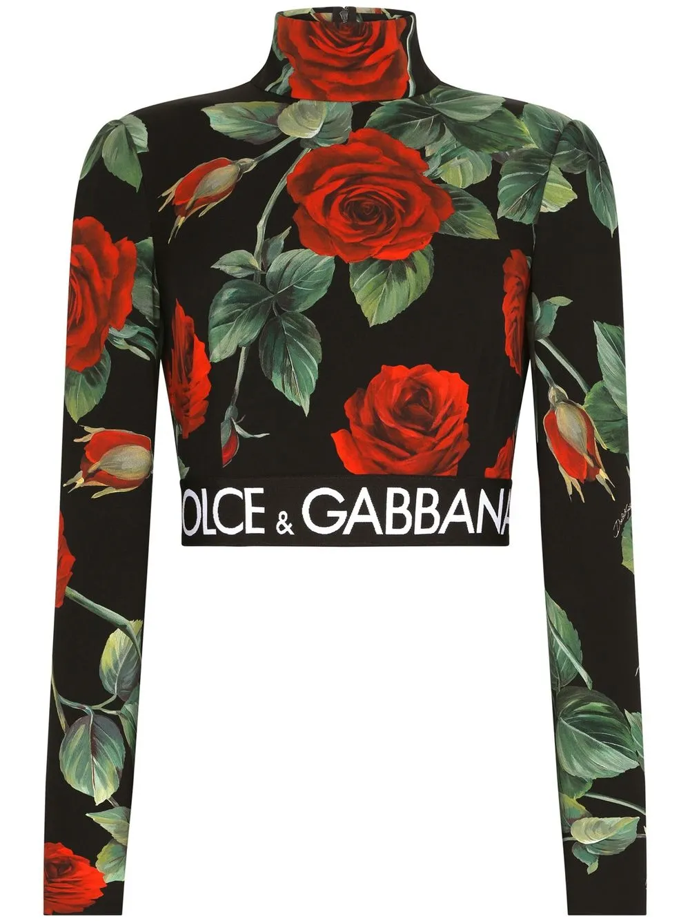 

Dolce & Gabbana turtleneck long-sleeve cropped top - Black