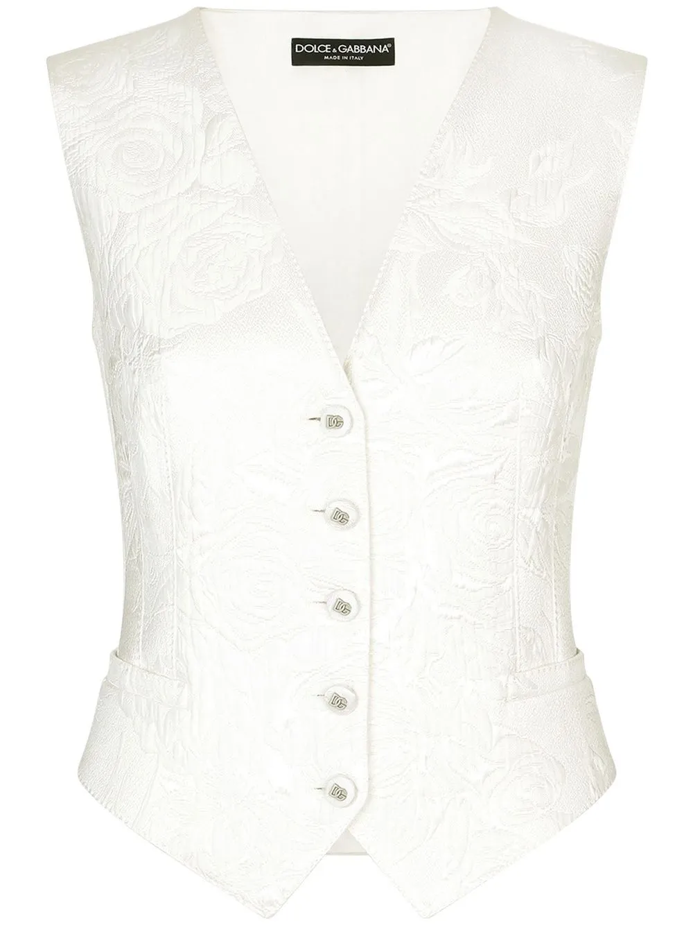 

Dolce & Gabbana floral jacquard waistcoat - White